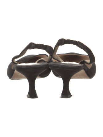 Manolo Blahnik Suede Slingback Pumps