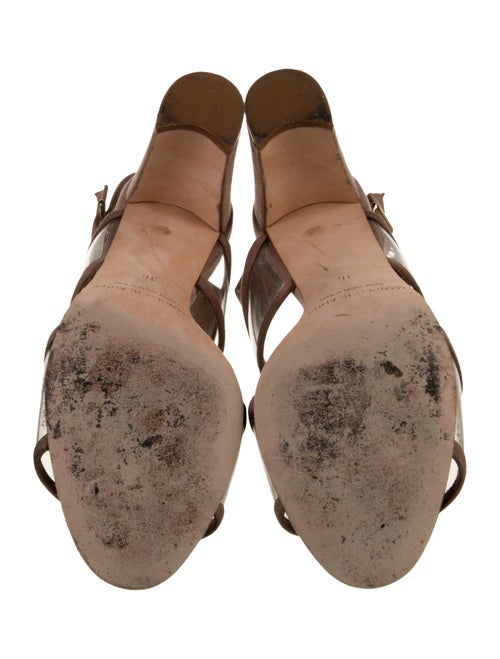 Manolo Blahnik Suede Leather Trim Embellishment Slingback Pumps