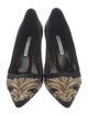 Manolo Blahnik Satin Patterned Pumps