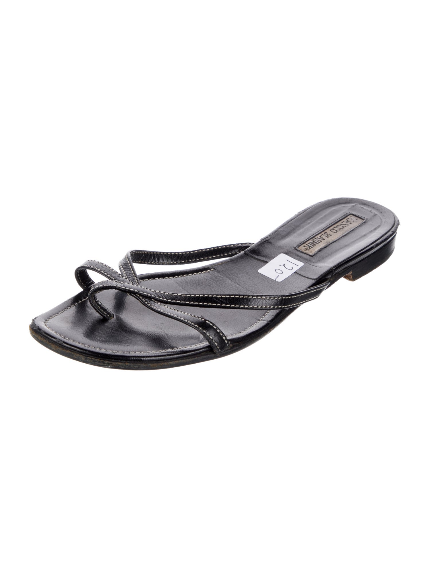 Manolo Blahnik Leather Slides