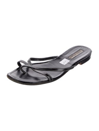 Manolo Blahnik Leather Slides