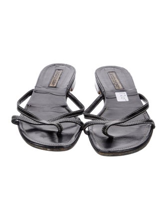 Manolo Blahnik Leather Slides