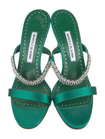 Manolo Blahnik Satin Slides