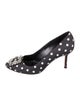 Manolo Blahnik Denim Polka Dot Print Pumps