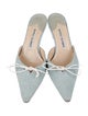 Manolo Blahnik Denim Bow Accents Mules