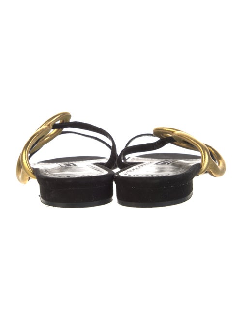 Manolo Blahnik Suede Colorblock Pattern Slides