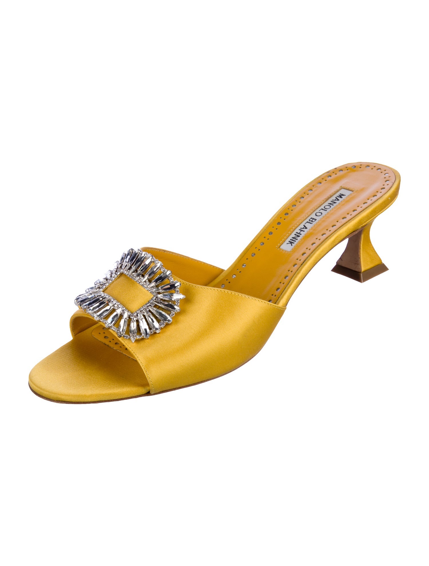 Manolo Blahnik Satin Slides