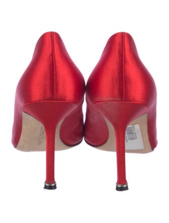 Manolo Blahnik Satin Crystal Embellishments Pumps