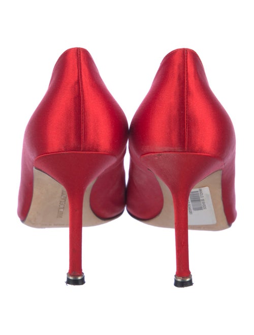 Manolo Blahnik Satin Crystal Embellishments Pumps