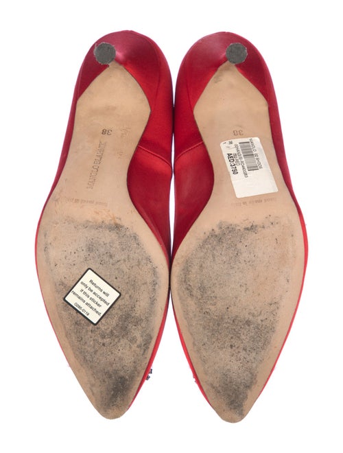 Manolo Blahnik Satin Crystal Embellishments Pumps