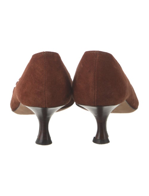 Manolo Blahnik Suede Cutout Accent Pumps