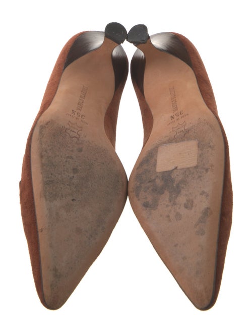 Manolo Blahnik Suede Cutout Accent Pumps