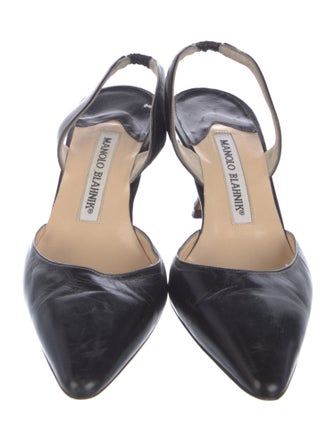 Manolo Blahnik Leather Slingback Pumps