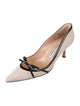 Manolo Blahnik Striped Bow Accents Pumps