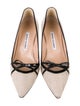 Manolo Blahnik Striped Bow Accents Pumps