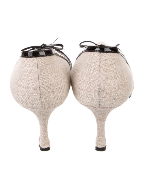 Manolo Blahnik Striped Bow Accents Pumps