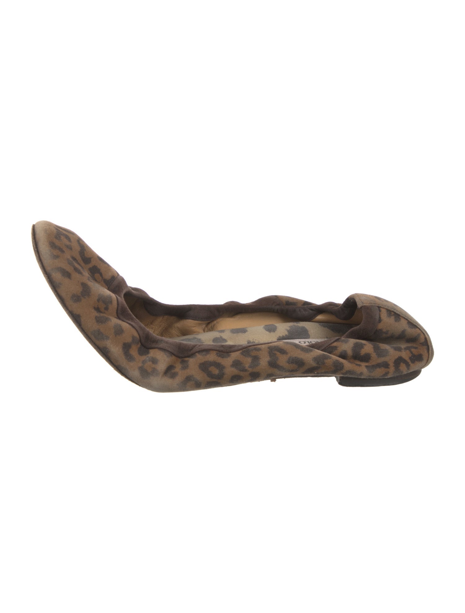 Manolo Blahnik Suede Printed Ballet Flats