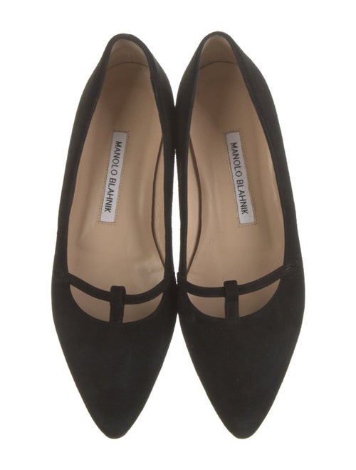 Manolo Blahnik Suede Mary Jane Flats