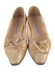 Manolo Blahnik Patterned Bow Accents Ballet Flats