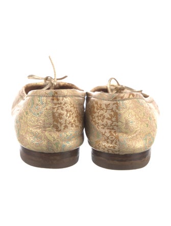 Manolo Blahnik Patterned Bow Accents Ballet Flats