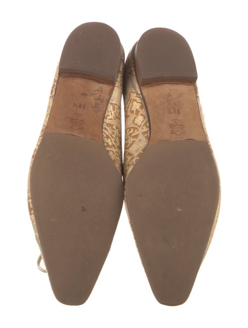 Manolo Blahnik Patterned Bow Accents Ballet Flats