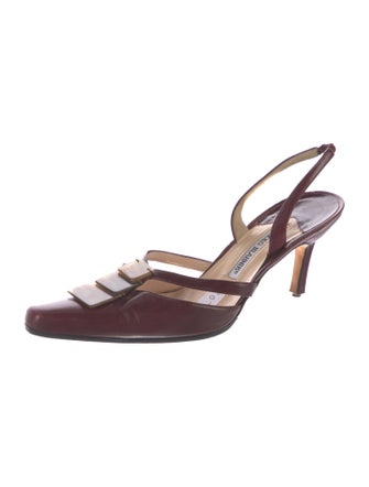 Manolo Blahnik Leather Slingback Pumps