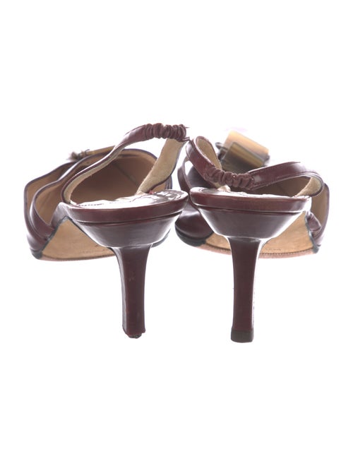 Manolo Blahnik Leather Slingback Pumps