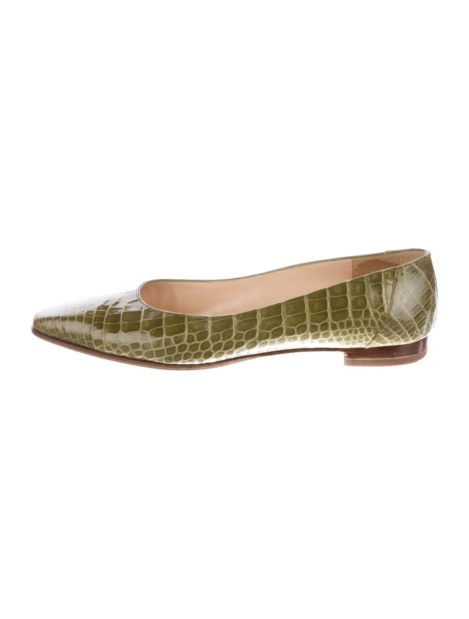 Manolo Blahnik Alligator Animal Print Ballet Flats