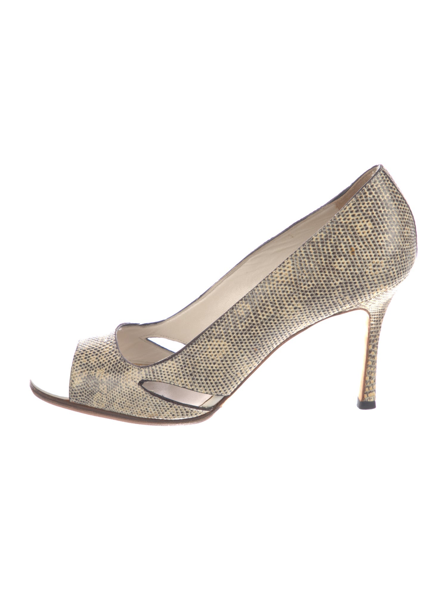 Manolo Blahnik Snakeskin Animal Print Pumps