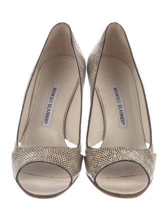 Manolo Blahnik Snakeskin Animal Print Pumps