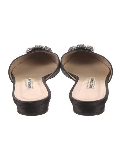 Manolo Blahnik Satin Crystal Embellishments Mules
