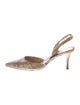 Manolo Blahnik Glitter Tweed Pattern Slingback Pumps