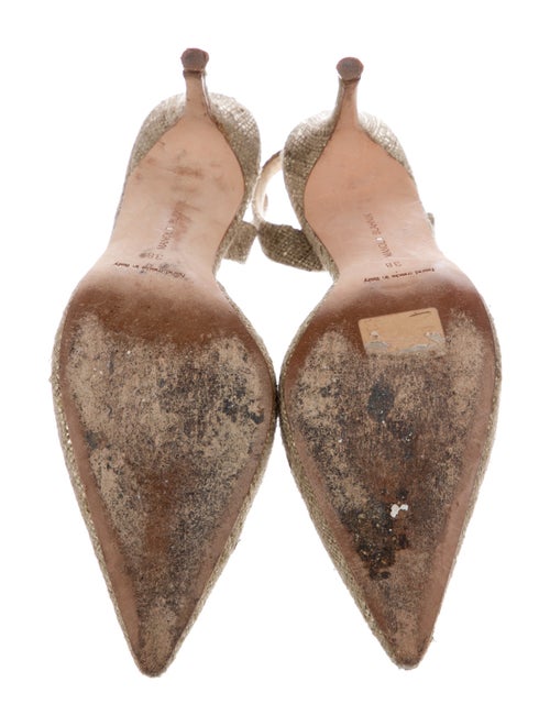 Manolo Blahnik Glitter Tweed Pattern Slingback Pumps