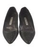 Manolo Blahnik Leather Studded Accents Flats