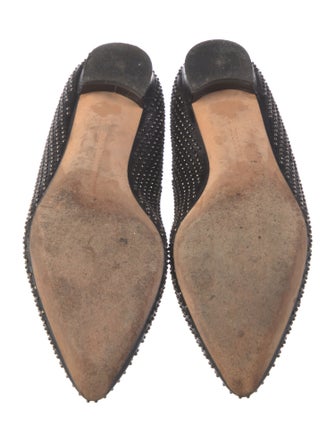 Manolo Blahnik Leather Studded Accents Flats
