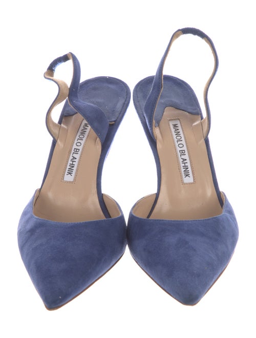 Manolo Blahnik Suede Slingback Pumps