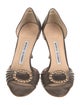 Manolo Blahnik Leather Crystal Embellishments Sandals