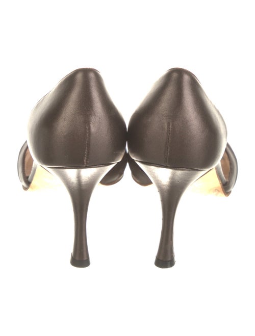 Manolo Blahnik Leather Crystal Embellishments Sandals