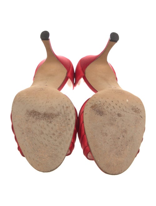 Manolo Blahnik Satin Crystal Embellishments D'Orsay Pumps