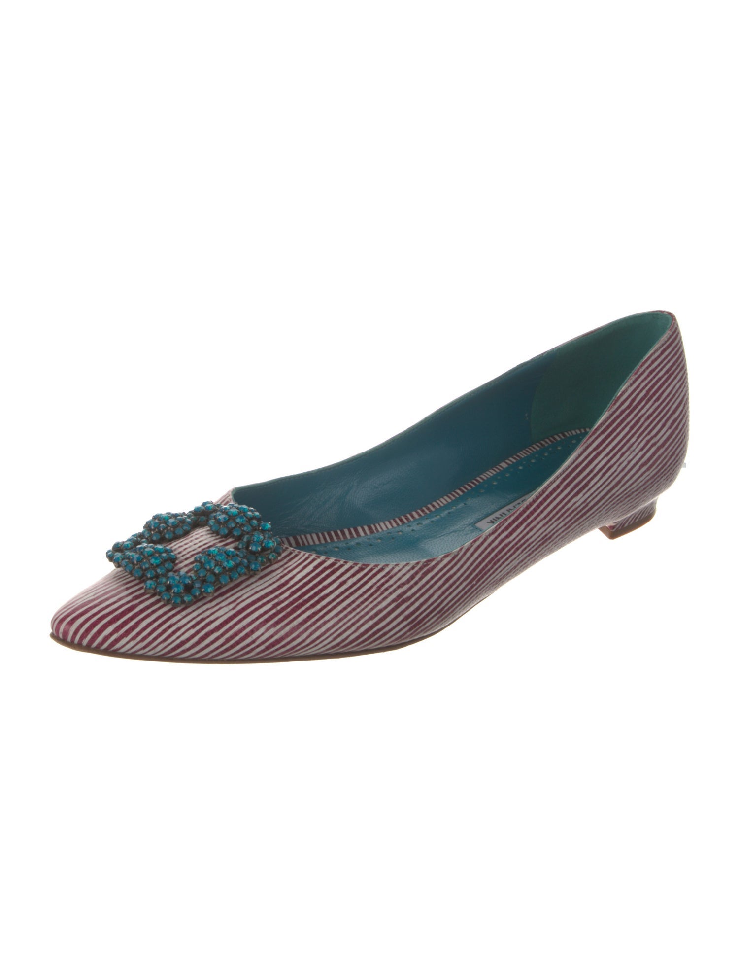 Manolo Blahnik Leather Printed Flats