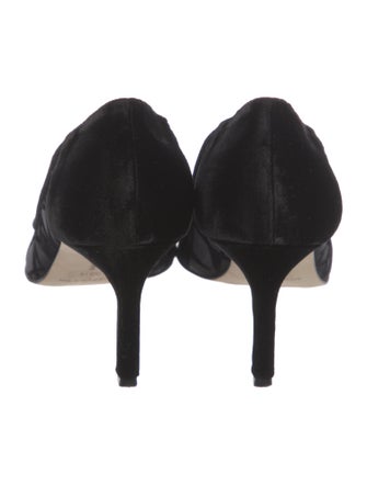 Manolo Blahnik Velvet Mesh Accents Pumps
