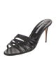 Manolo Blahnik Leather Studded Accents Slides