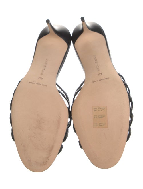 Manolo Blahnik Leather Studded Accents Slides