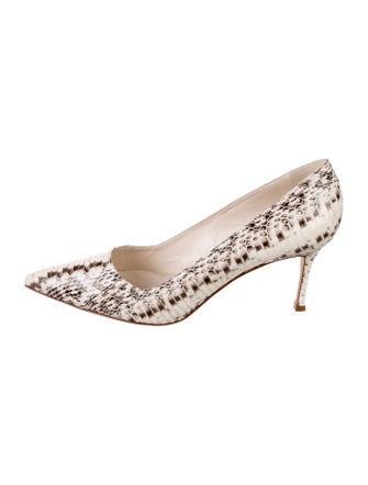 Manolo Blahnik Snakeskin Animal Print Pumps