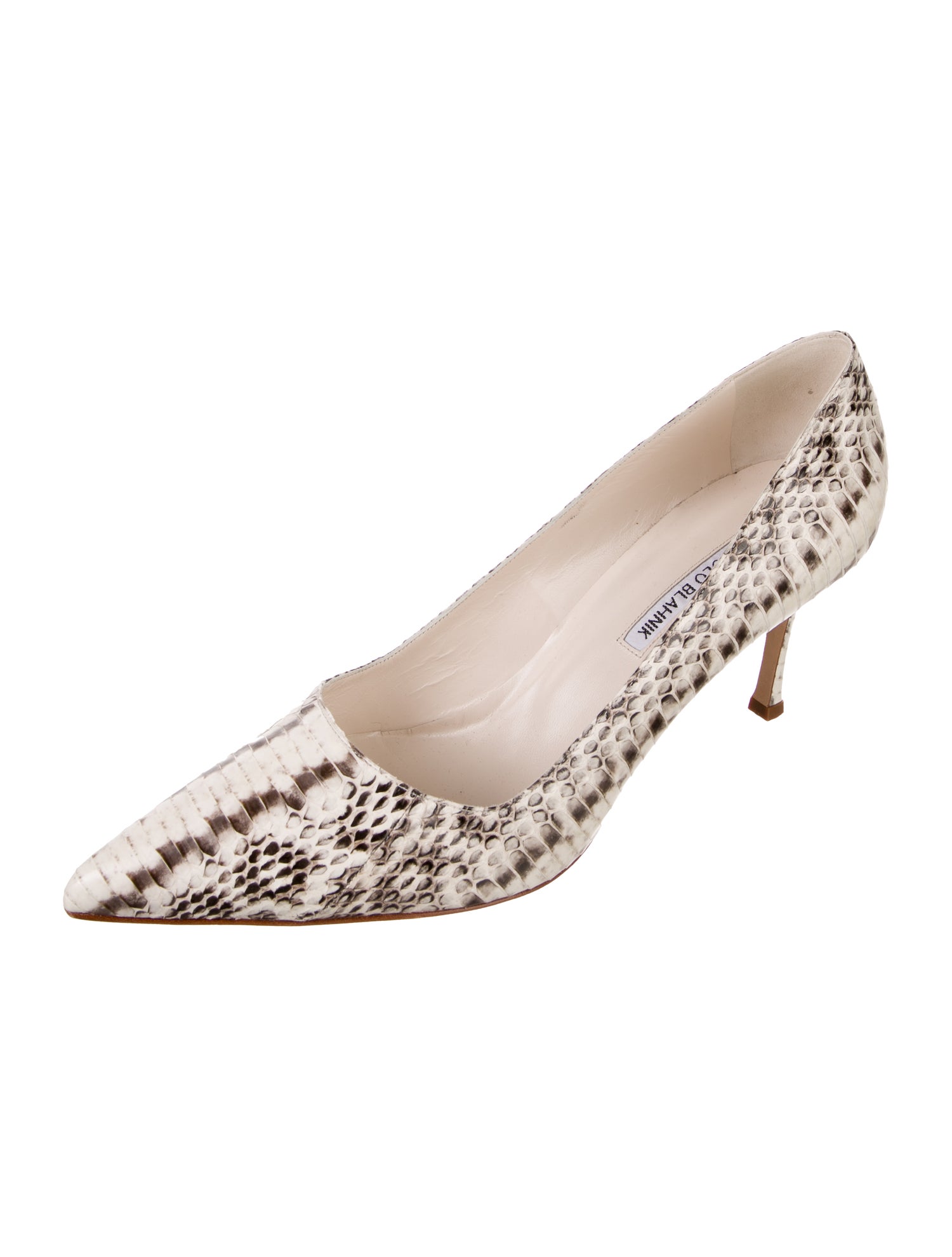 Manolo Blahnik Snakeskin Animal Print Pumps