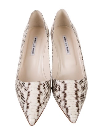 Manolo Blahnik Snakeskin Animal Print Pumps
