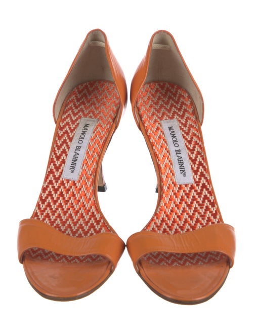 Manolo Blahnik Patent Leather Animal Print Sandals