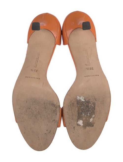 Manolo Blahnik Patent Leather Animal Print Sandals