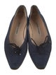Manolo Blahnik Denim Bow Accents Flats
