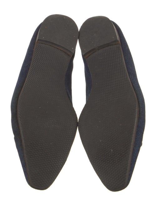 Manolo Blahnik Denim Bow Accents Flats